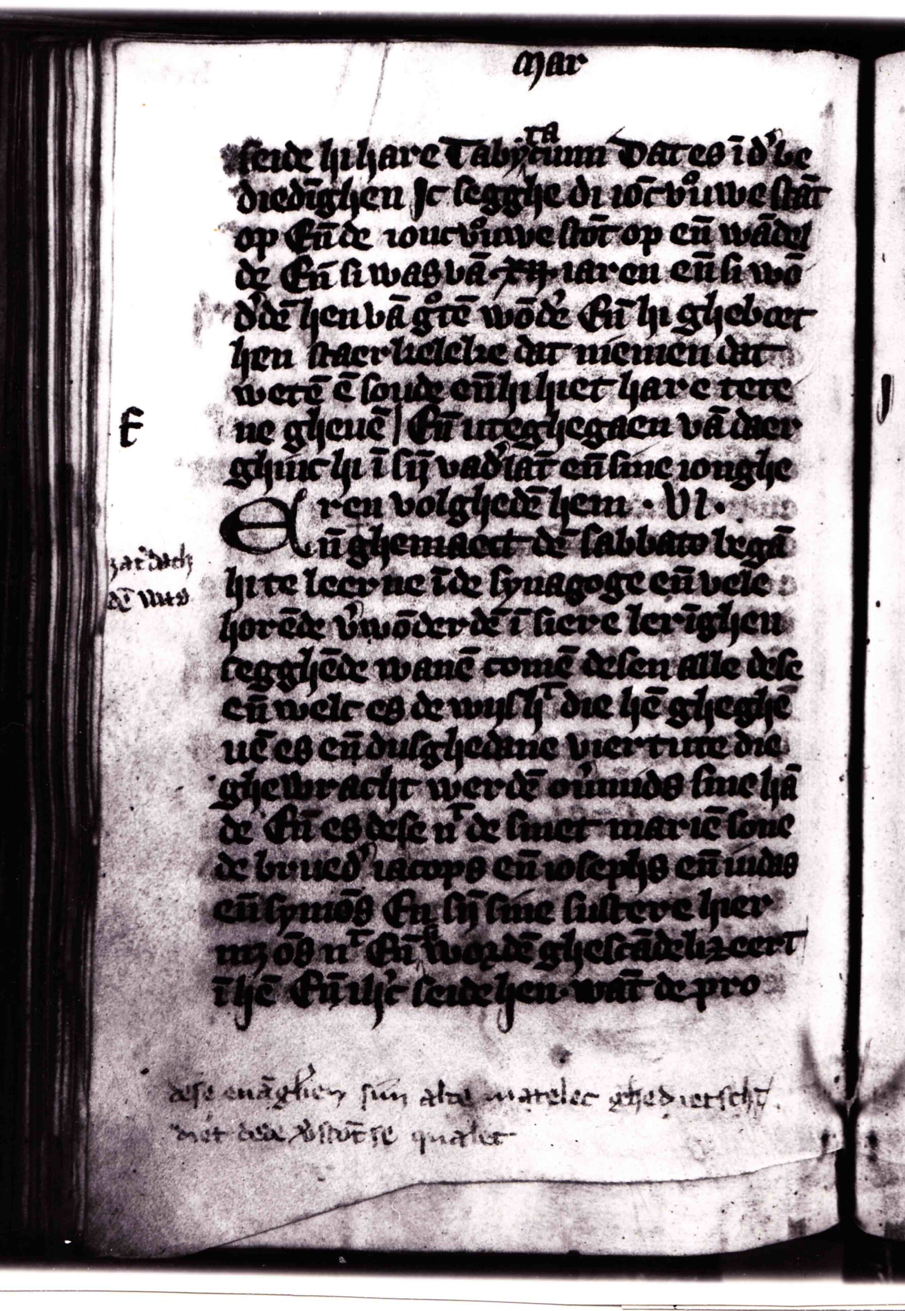 12. Gecorrigeerd handschrift uit Herne; in de ondermarge kritiek op de vertaling