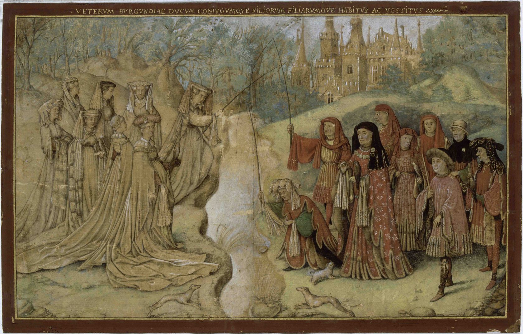 5. Vispartij aan het Hollands-Beierse hof, tekening van vermoedelijk Jan van Eyck