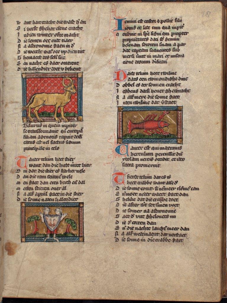 13. 'Zodiologium' (tekst over de dierenriem), 1375