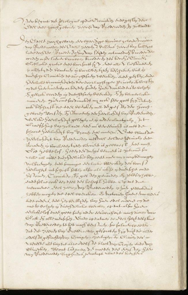 3. Opening van de Brederodekroniek van Jan van Leiden in een 16de-eeuws handschrift