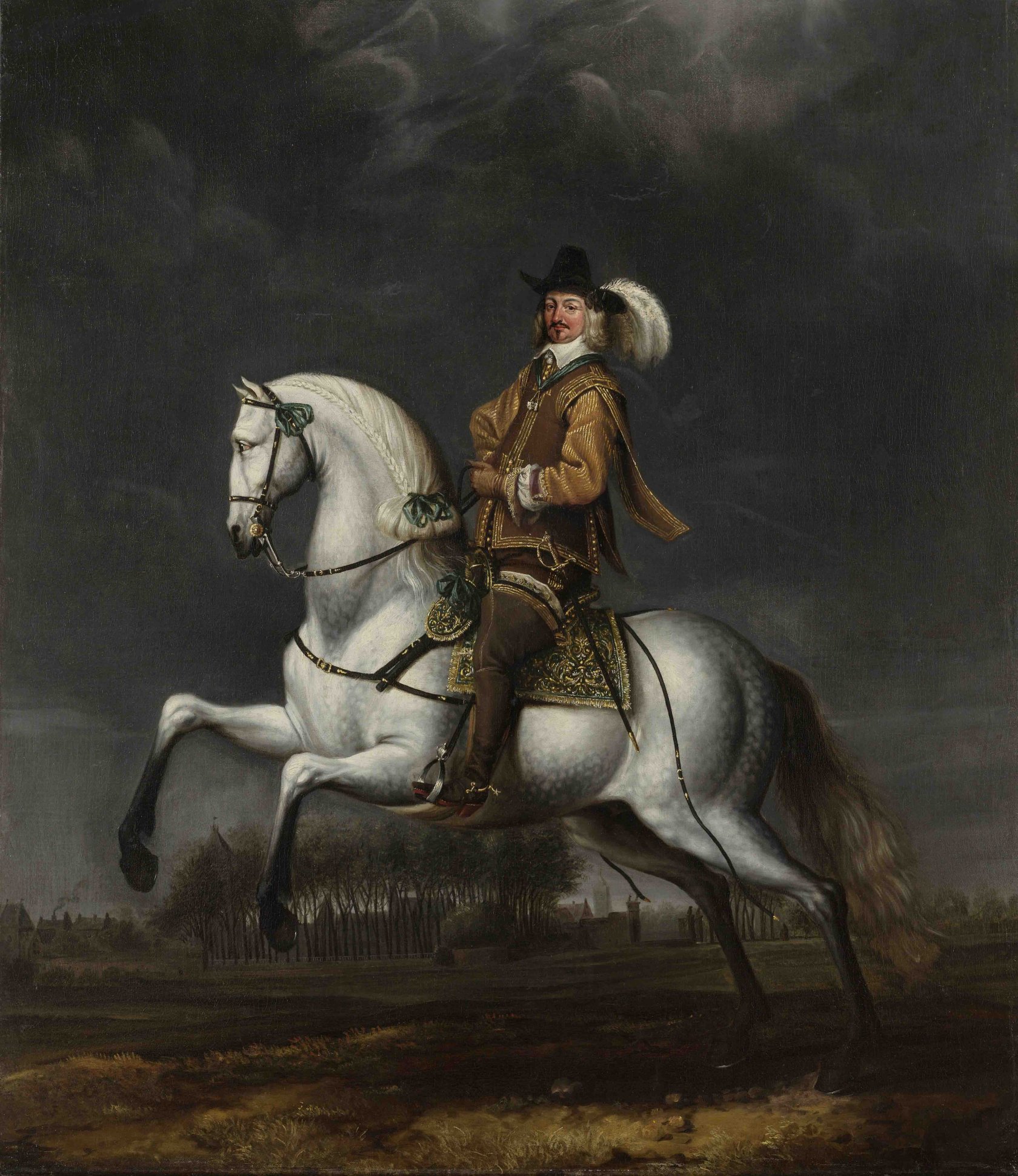Johan Wolfert van Brederode - tussen de benen van het paard is Vianen zichtbaar