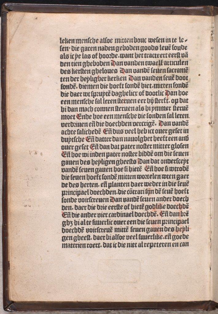 27. Des coninx summe in een druk (Delft1482) - het laatste deel van Jans vertaling en het vervolg, dat alleen in druk is overgeleverd